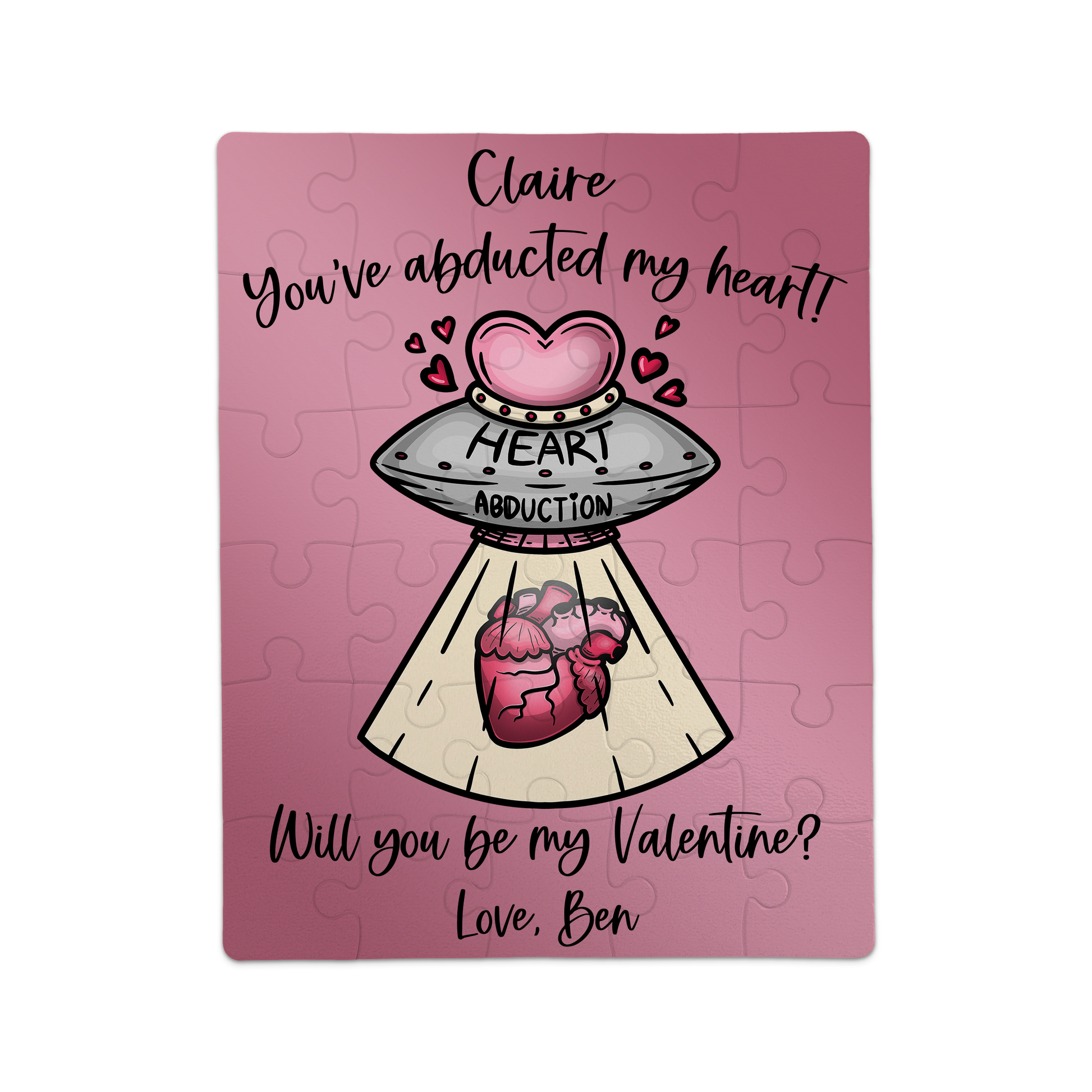 Will You Be My Valentine Puzzle | Abducted My Heart | Personalized