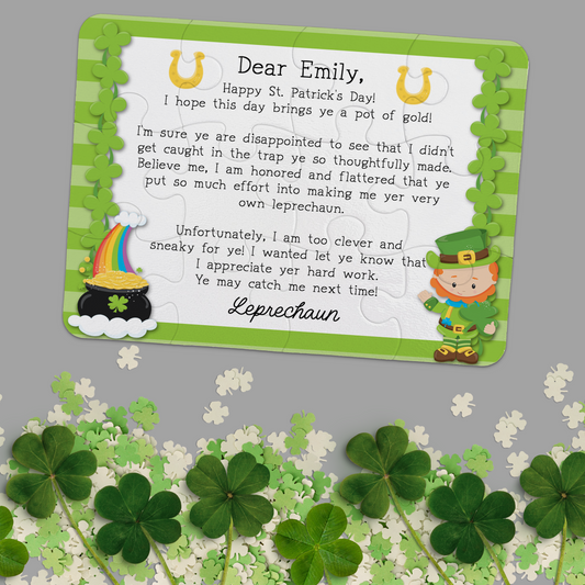 Personalized Letter From Leprechaun Puzzle - P2447 | S'Berry Boutique