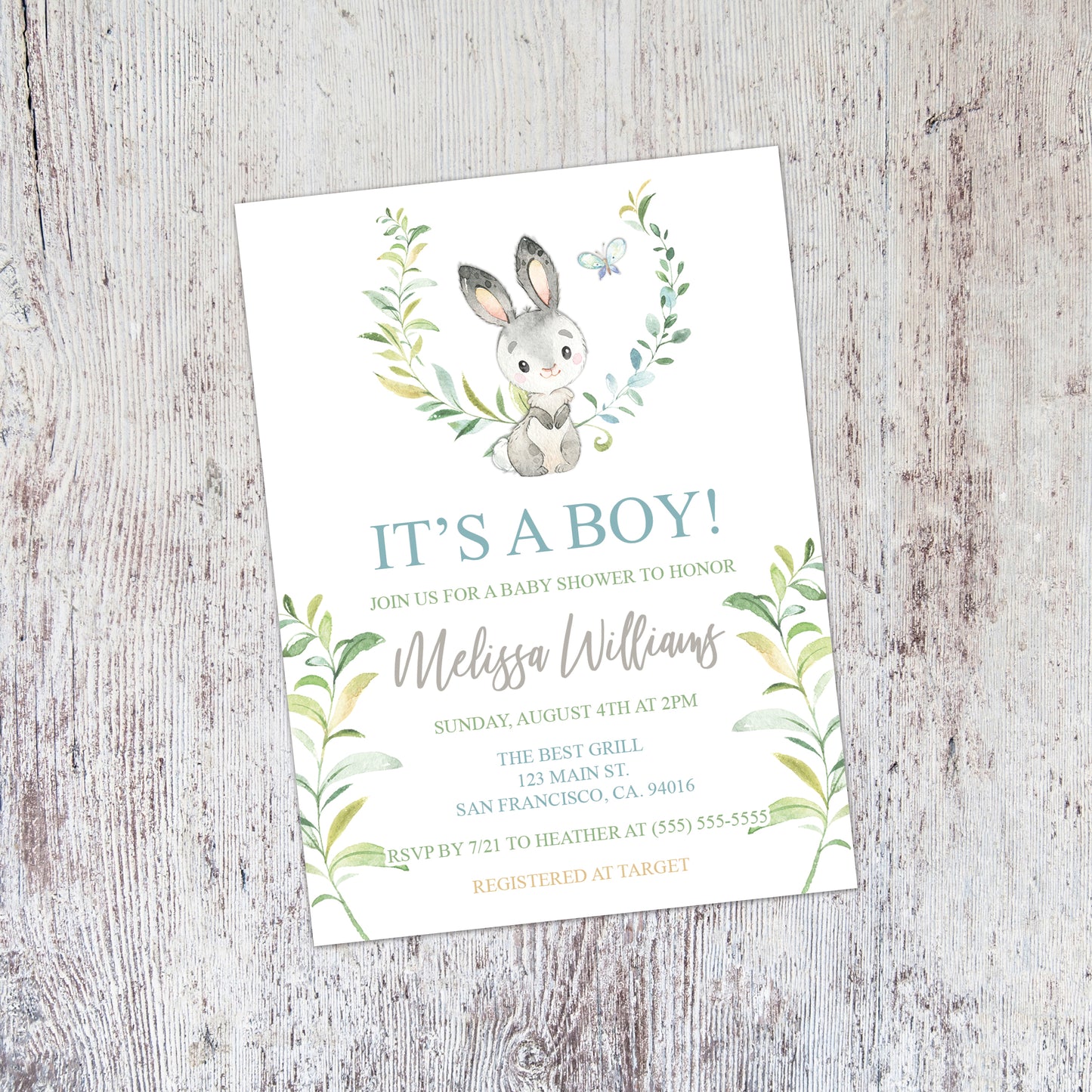 Personalized Forest Animal Baby Shower Invitation - PI0010 | S'Berry Boutique
