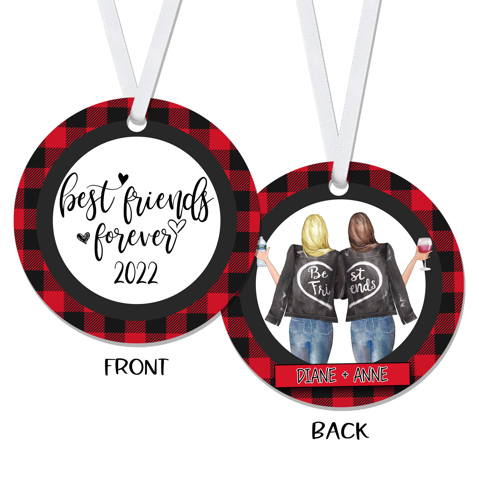 Personalized Best Friends Forever Christmas Ornament - RO0037 | S'Berry Boutique
