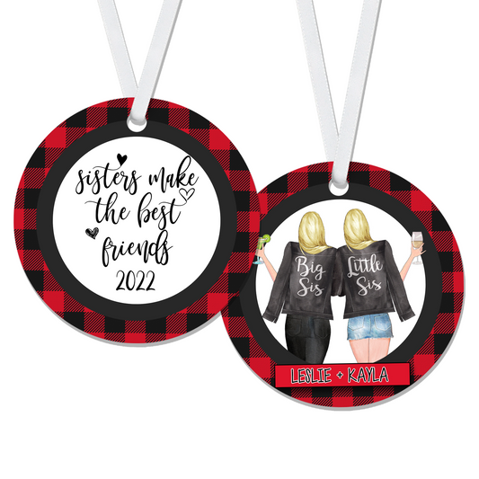 Personalized Sisters Make The Best Friends Christmas Ornament - RO0068 | S'Berry Boutique