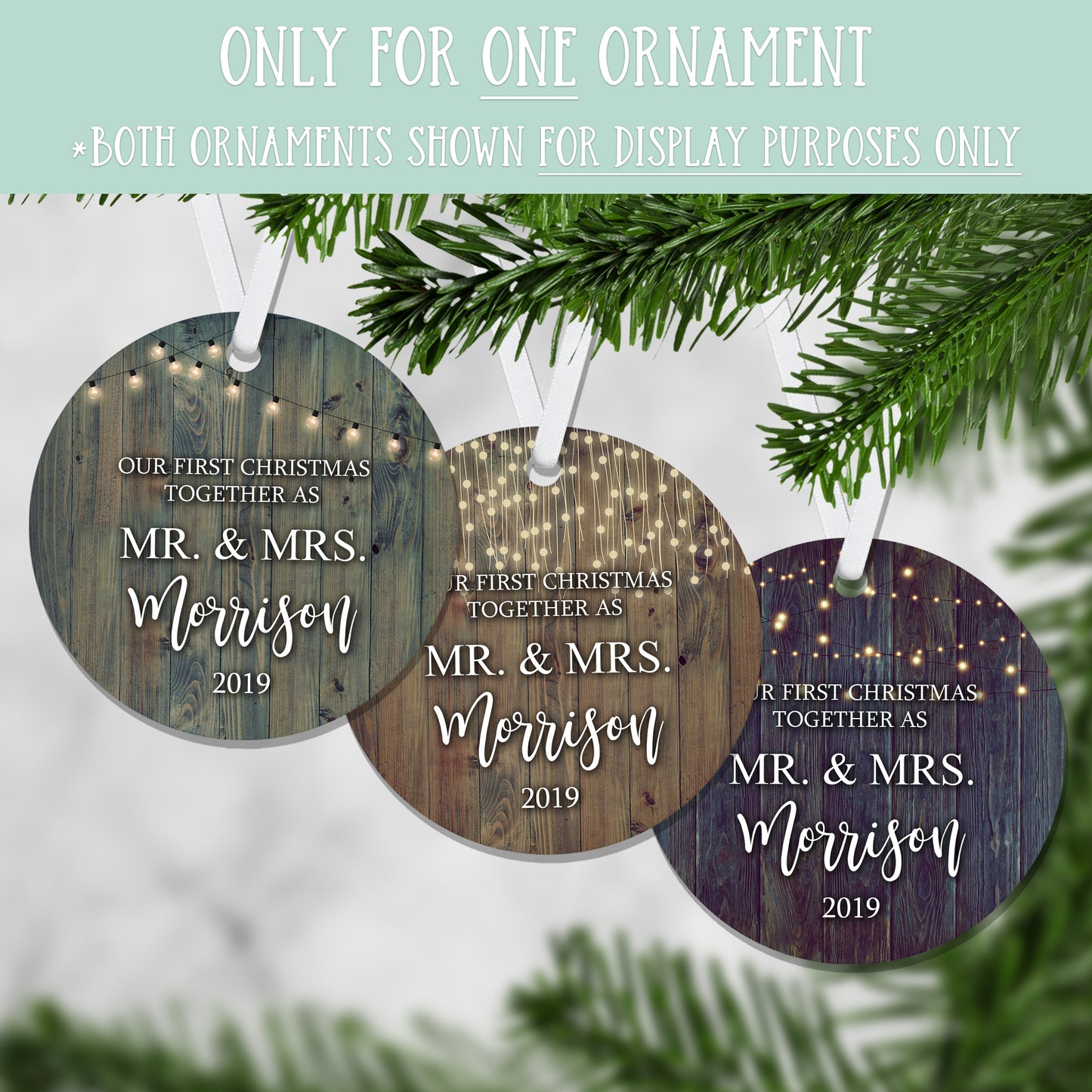 Personalized Our 1st Christmas As Mr. & Mrs. Ornament - RO0101-RO0114 | S'Berry Boutique