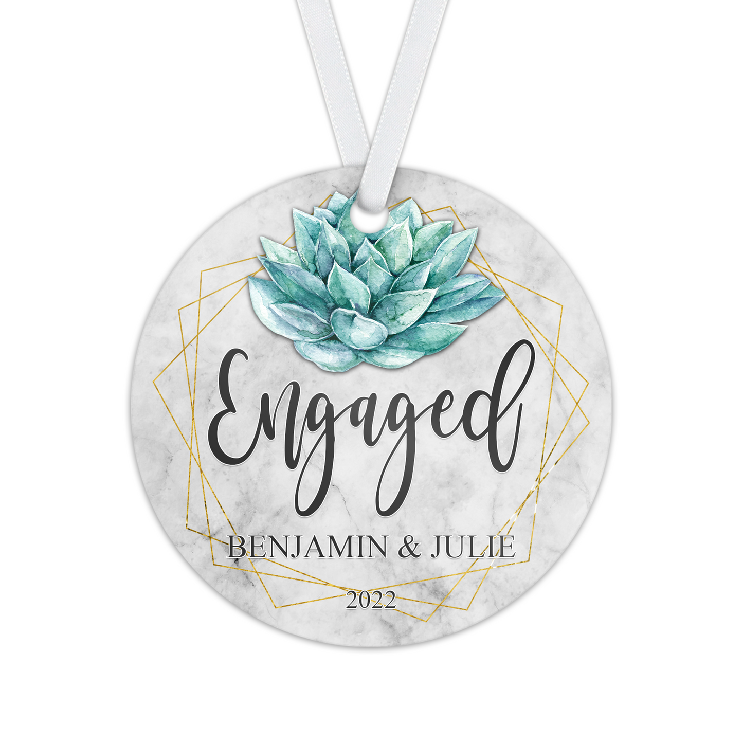 Personalized Engaged Christmas Ornament - RO0124