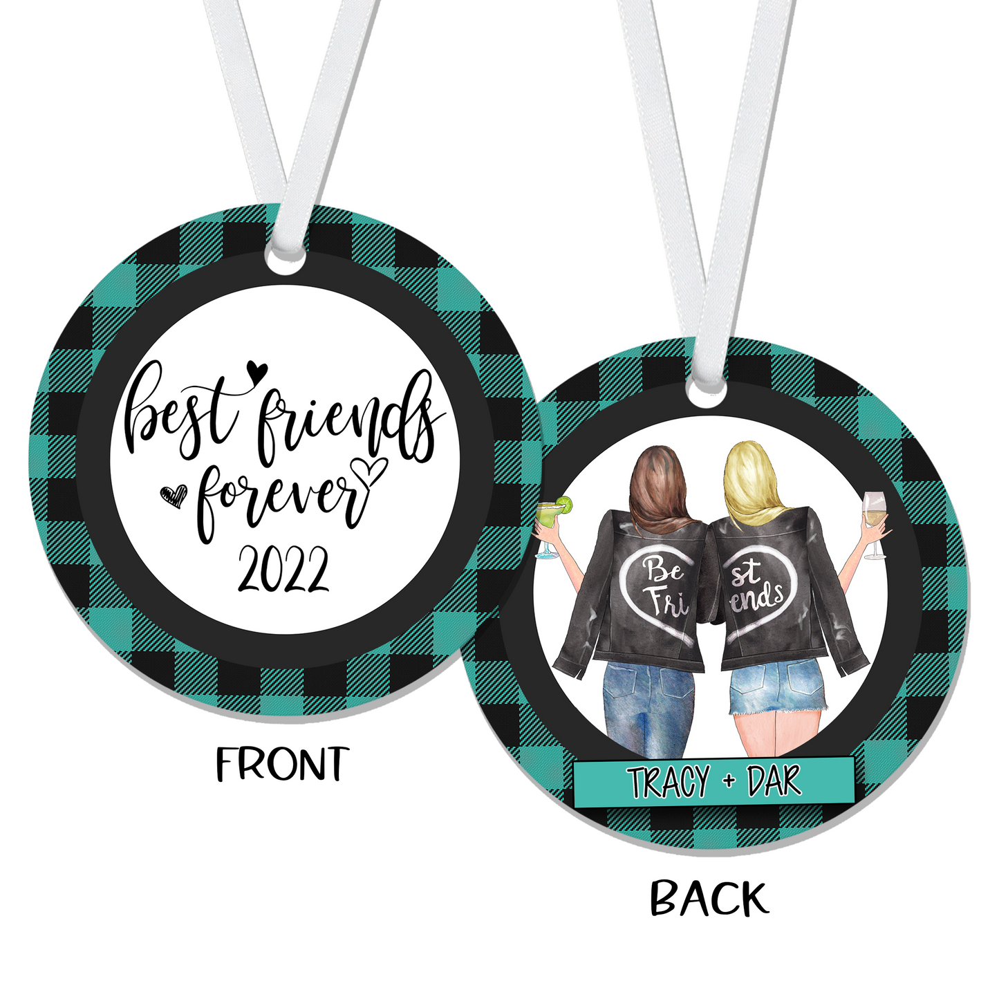 Personalized Best Friends Forever Christmas Ornament - RO0134 | S'Berry Boutique