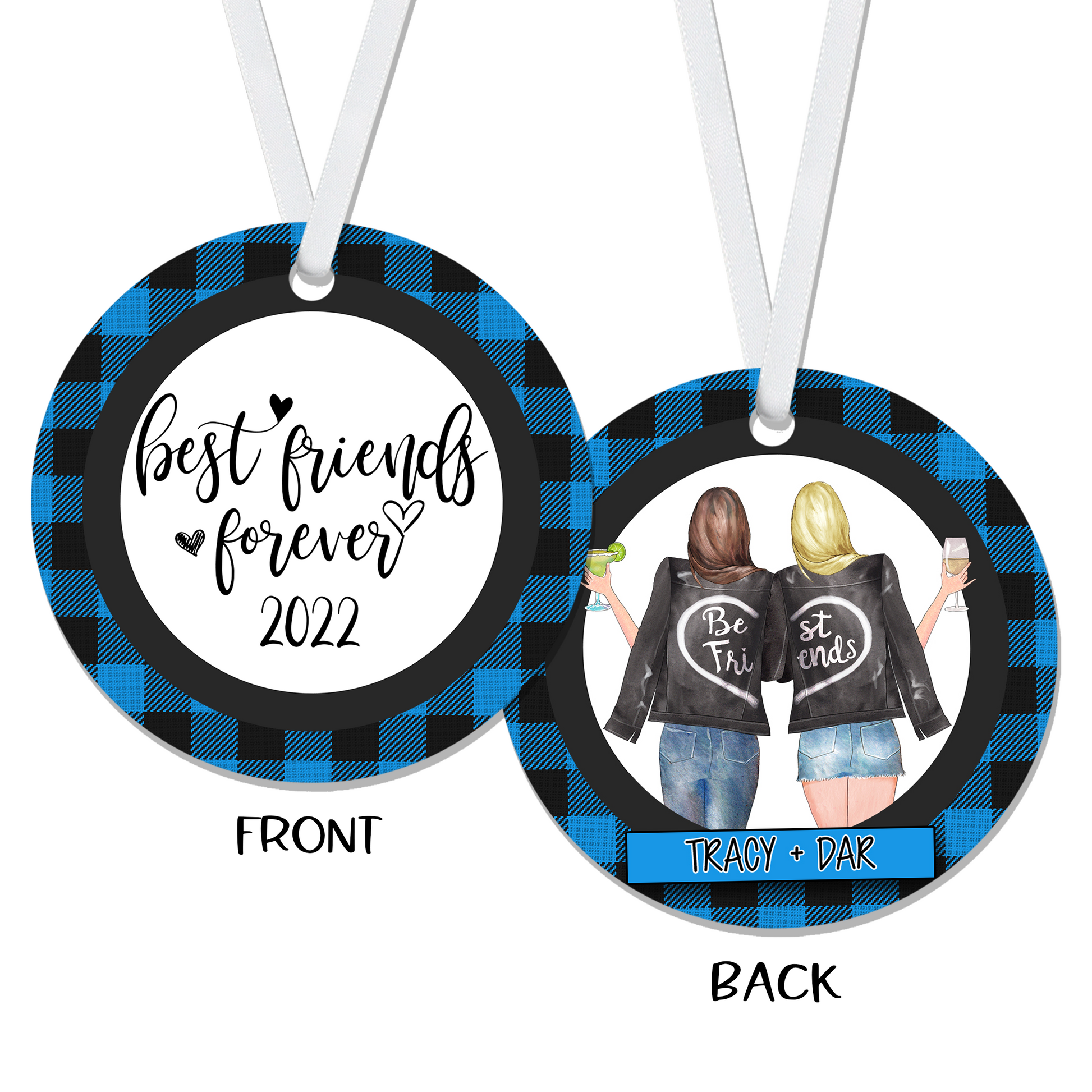 Personalized Best Friends Forever Christmas Ornament - RO0135 | S'Berry Boutique