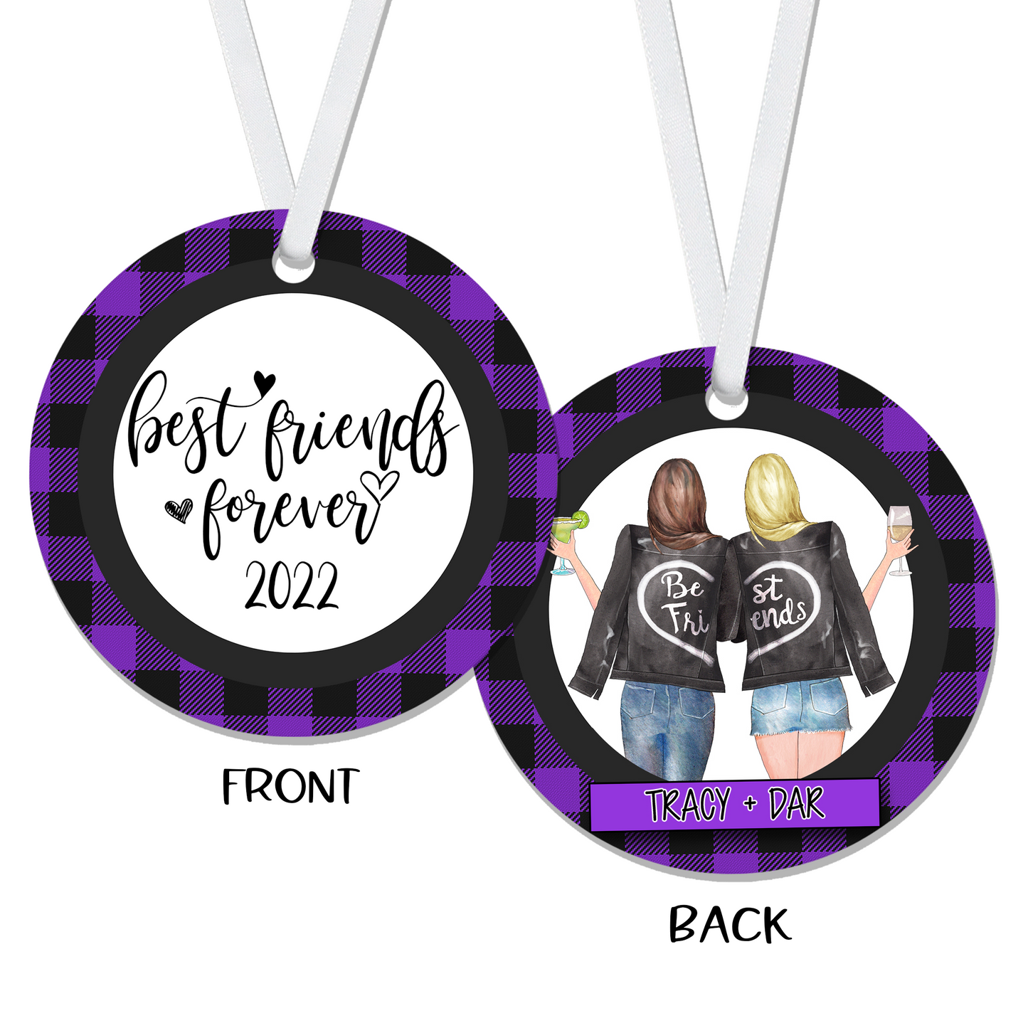 Personalized Best Friends Forever Christmas Ornament - RO0136 | S'Berry Boutique
