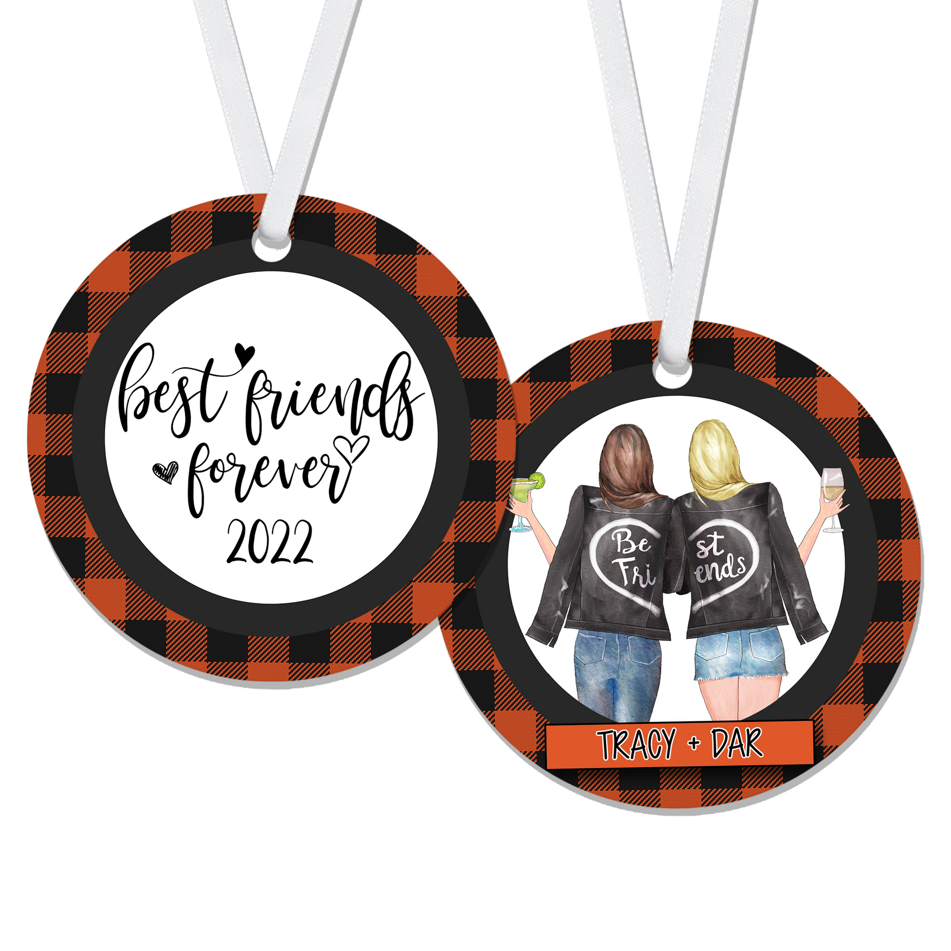 Personalized Best Friends Forever Christmas Ornament - RO0137 | S'Berry Boutique