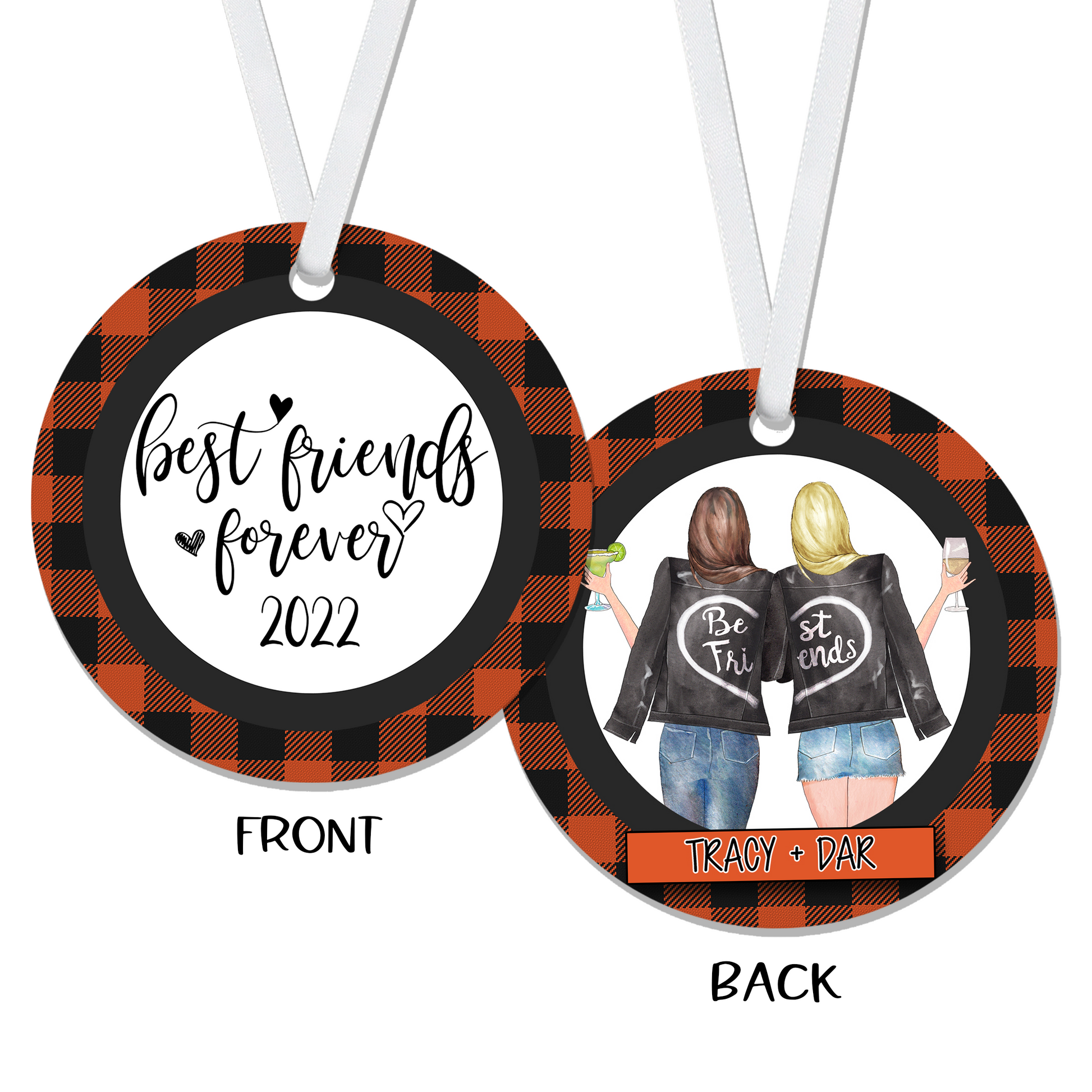 Personalized Best Friends Forever Christmas Ornament - RO0137 | S'Berry Boutique
