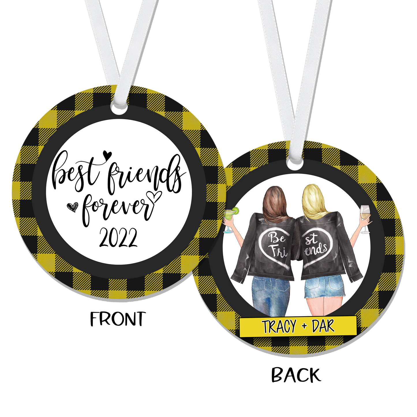 Personalized Best Friends Forever Christmas Ornament - RO0139 | S'Berry Boutique