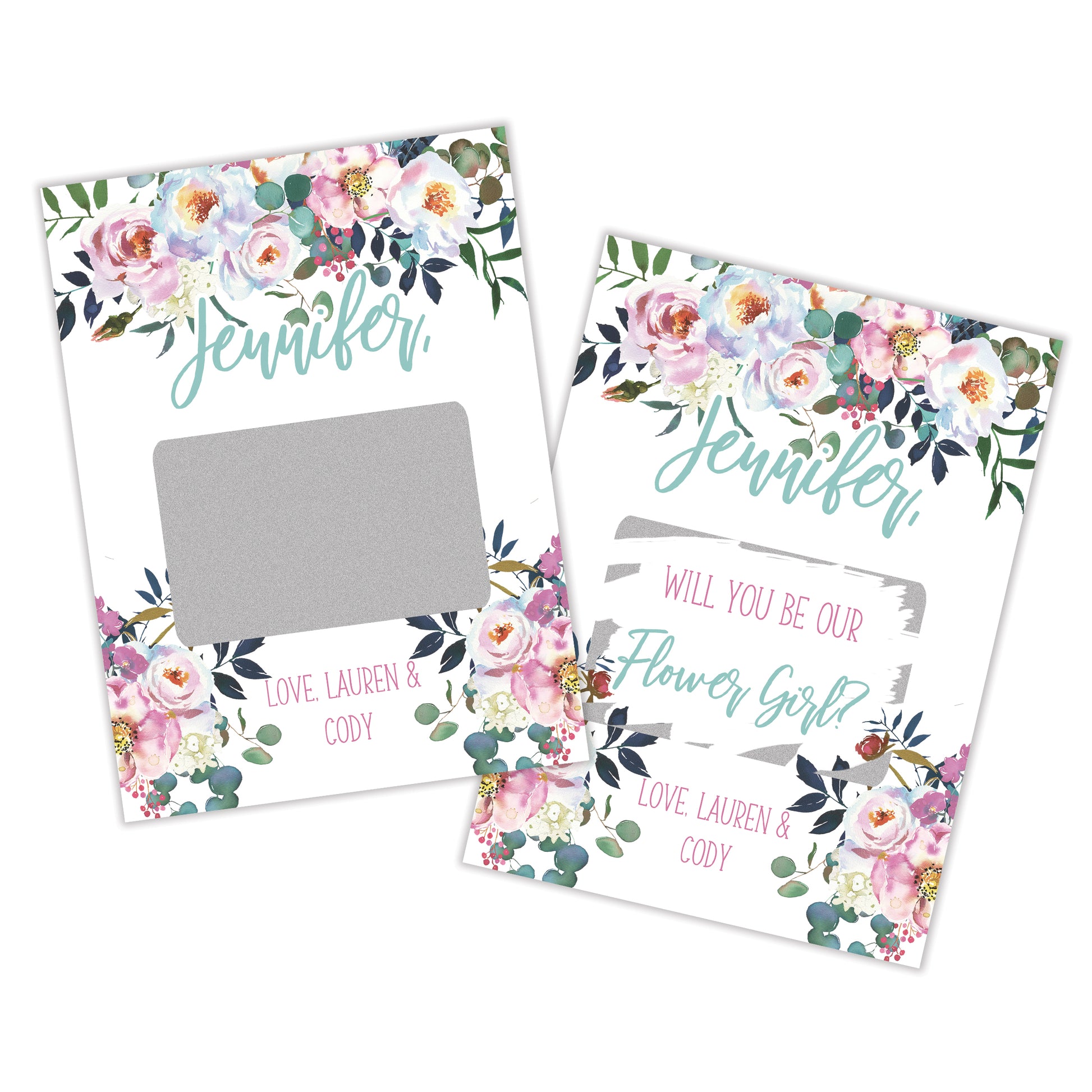Personalized Flower Girl Scratch Off Card - SCA0017-SCA0022 | S'Berry Boutique