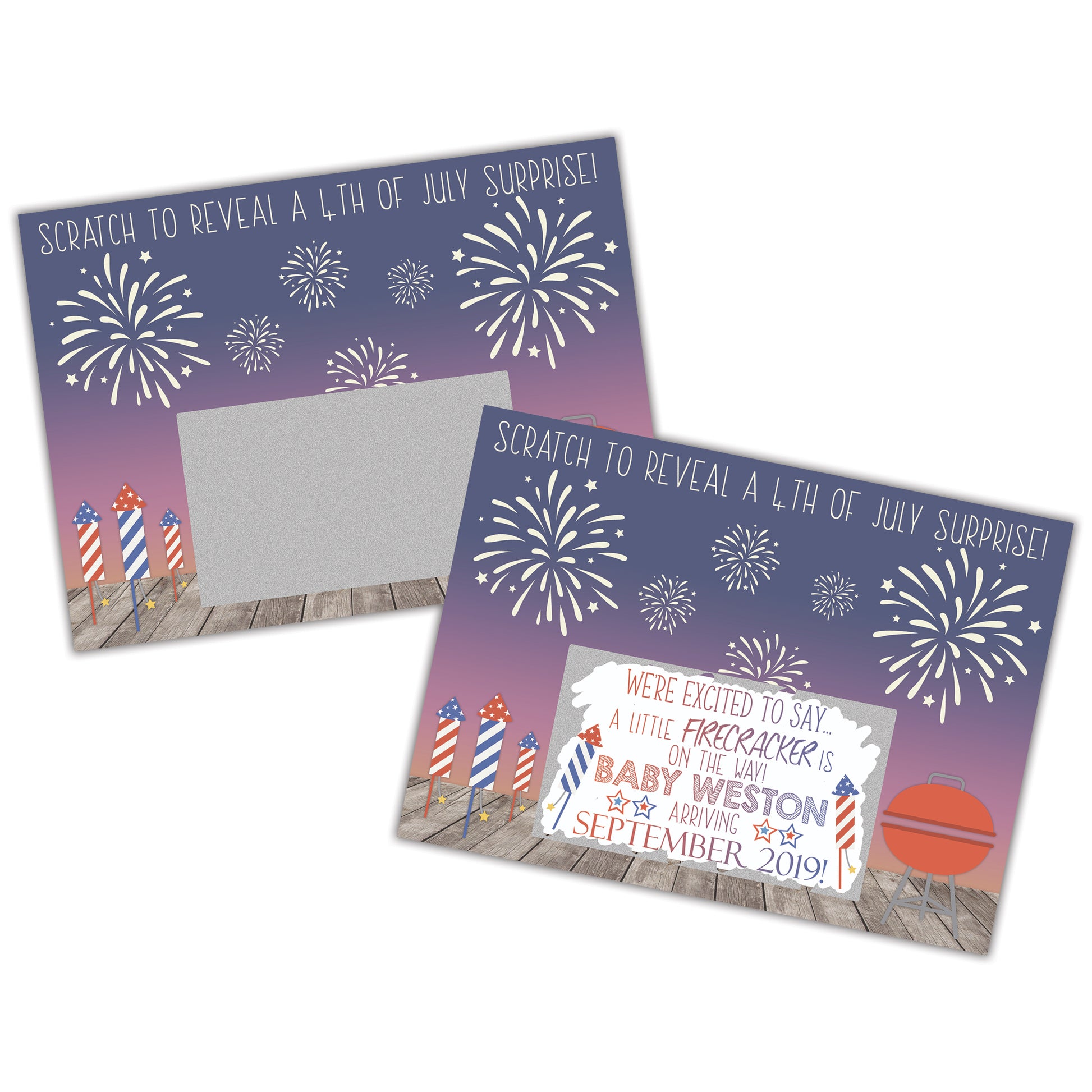 July 4th Pregnancy Announcement Scratch Off Card - SCA0032 | S'Berry Boutique