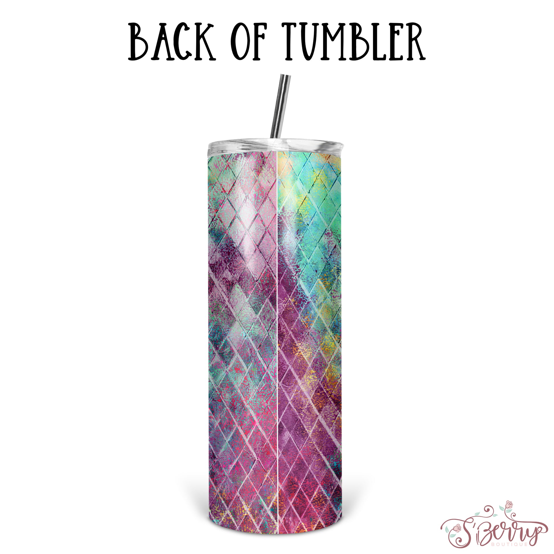 Personalized Colorful Skinny Tumbler With Straw - ST0002