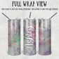 Personalized Iridescent Marble Skinny Tumbler With Straw - ST0001