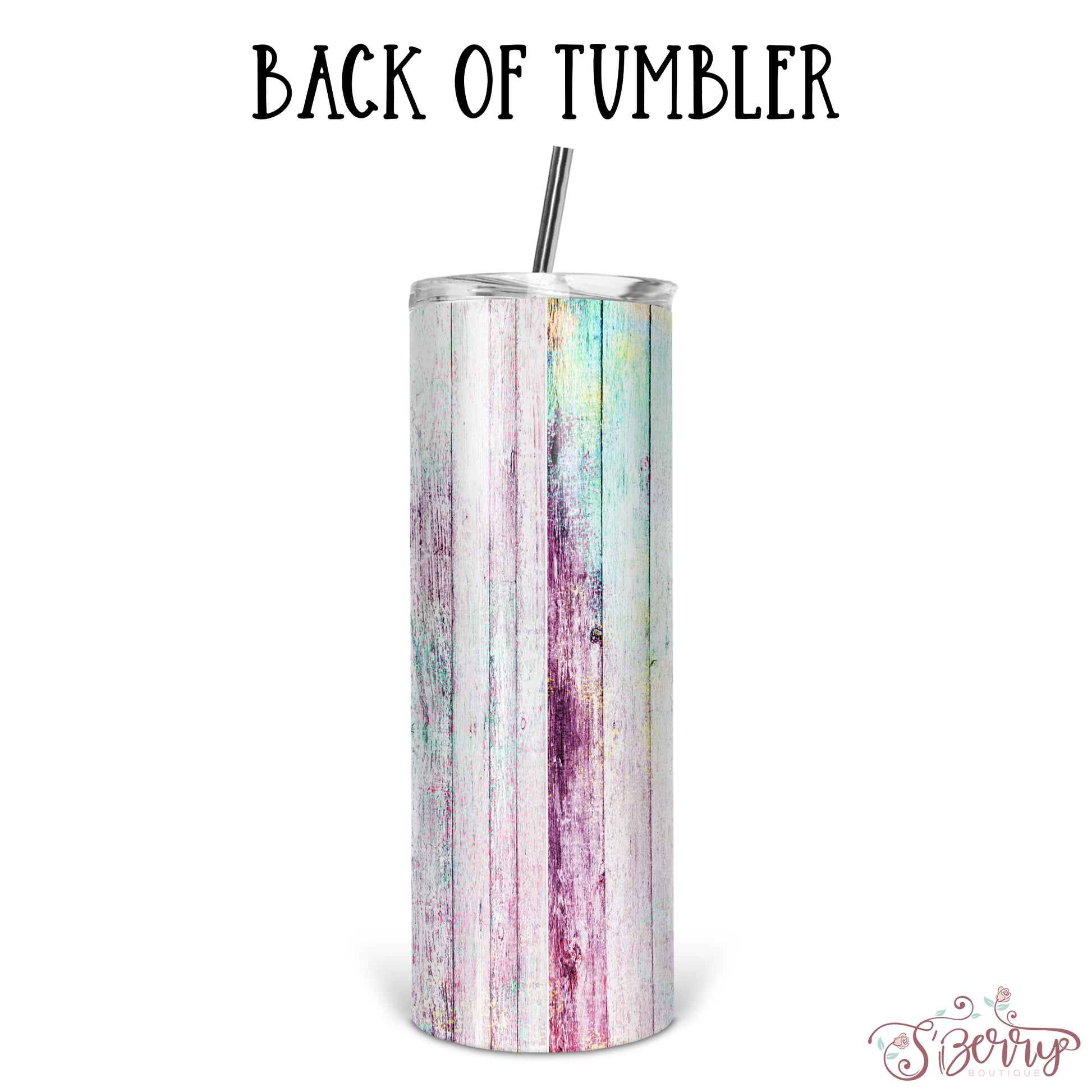 Personalized Colorful Wood Skinny Tumbler With Straw - ST0003