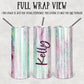 Personalized Colorful Wood Skinny Tumbler With Straw - ST0003