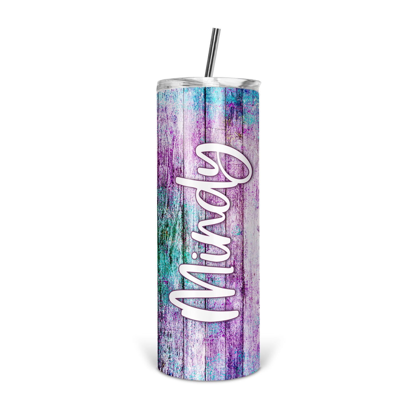 Personalized Mermaid Wood Skinny Tumbler With Straw - ST0004 | S'Berry Boutique