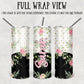 Personalized Floral Skinny Tumbler With Straw - ST0005