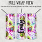 Personalized Floral Skinny Tumbler With Straw - ST0007