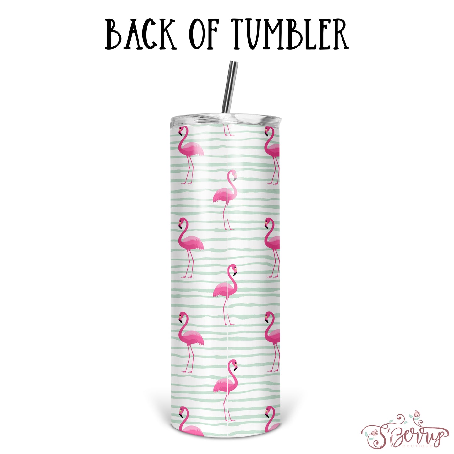 Personalized Flamingo Skinny Tumbler With Straw - ST0009 | S'Berry Boutique
