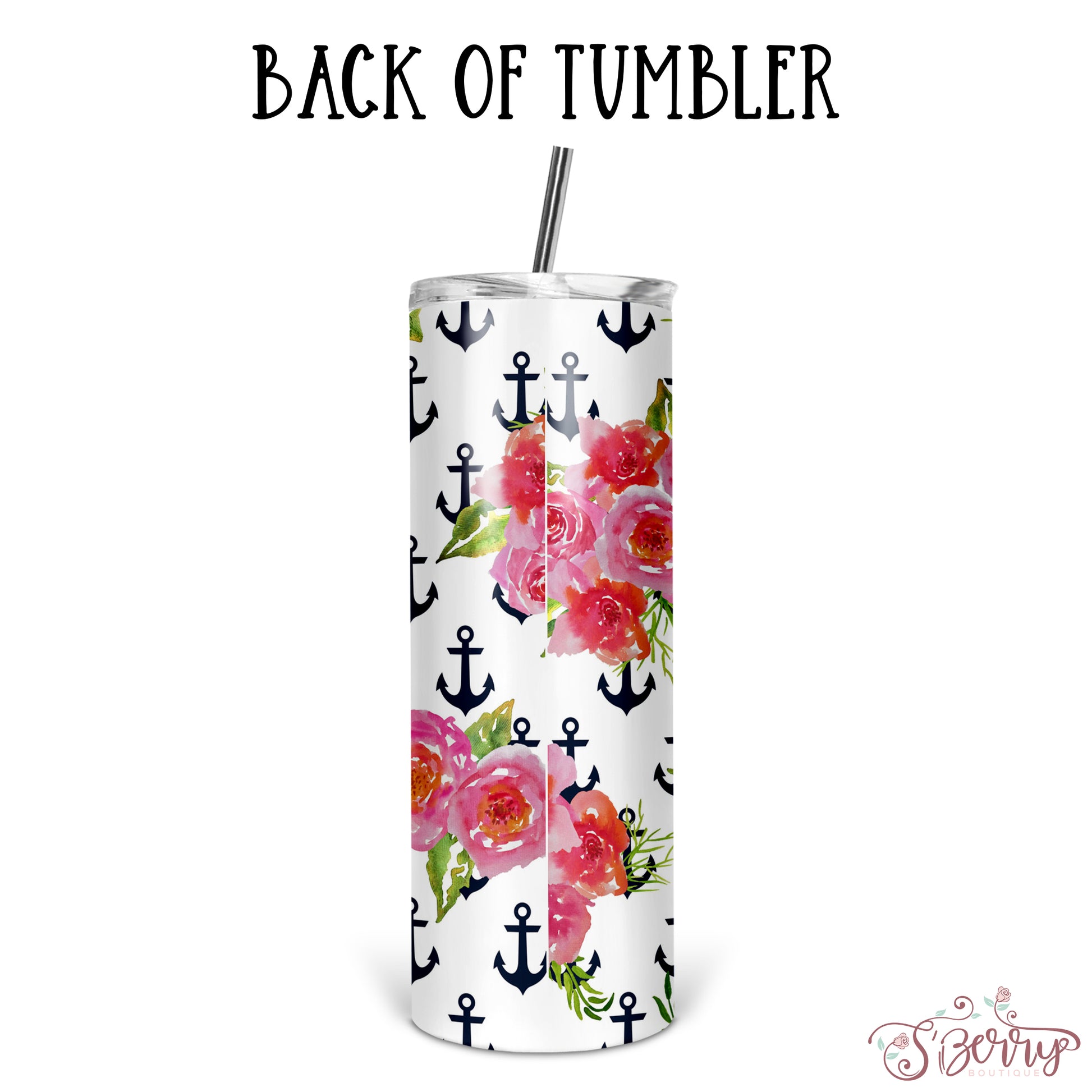Personalized Anchor Skinny Tumbler With Straw - ST0011