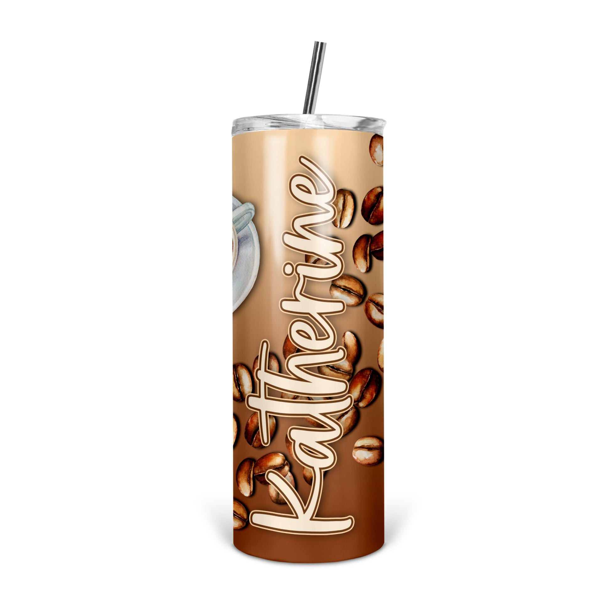 Personalized Coffee Lover Skinny Tumbler With Straw - ST0014