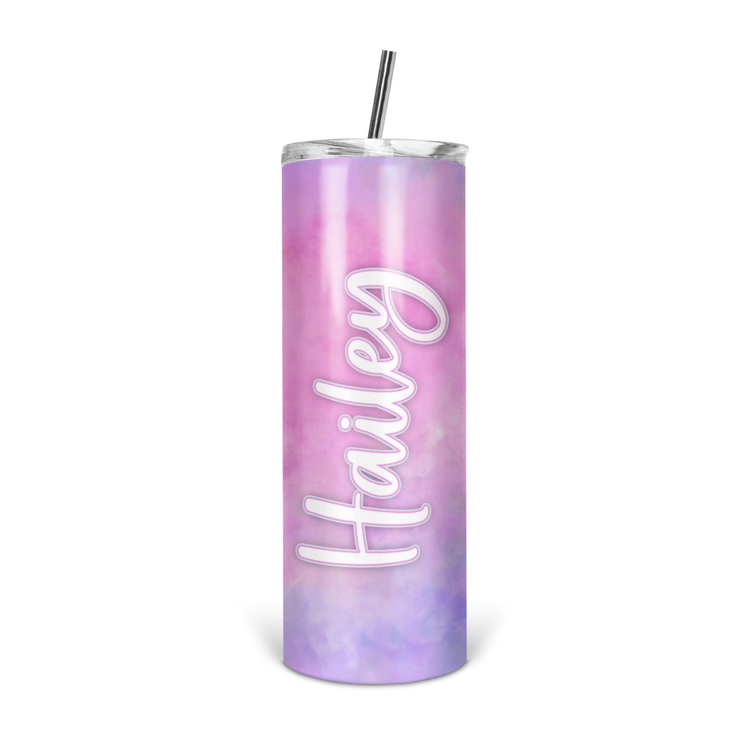 Personalized Cotton Candy Skinny Tumbler With Straw - ST0018