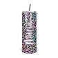 Personalized Iridescent Leopard Skinny Tumbler With Straw - ST0020