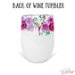 Personalized Floral Wine Tumbler - WT0009 | S'Berry Boutique