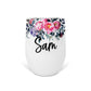 Personalized Floral Wine Tumbler - WT0011